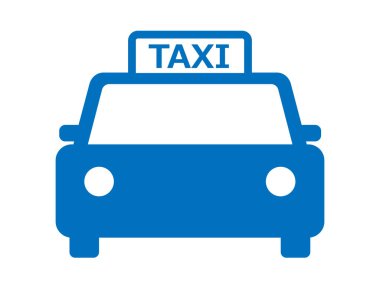 Bir taksi silueti simgesi çizimi.