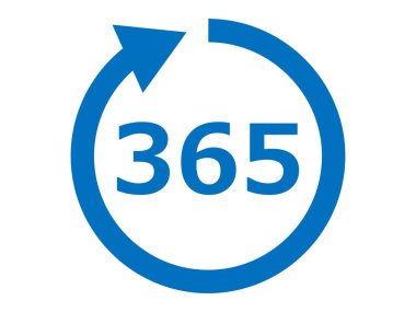 Bu 365 gün simgesinin bir illüstrasyonudur (tüm yıl boyunca açık).