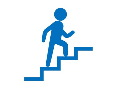 Merdivenleri çıkan bir kişinin simgesi..