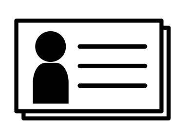 Bu, bir insan siluetiyle birlikte bir kartvizit simgesinin çizimi..