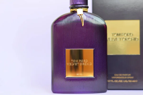 Kharkov Ucrania Febrero 2020 Botella Perfume Fragancia Orquídea Terciopelo Tom — Foto de Stock