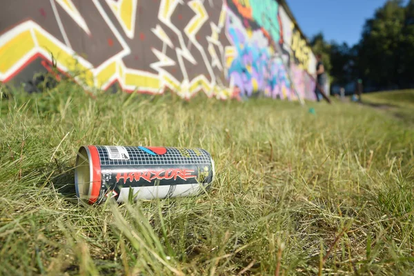 Kharkov Ukraine August 2020 Used Montana Hardcore Aerosol Spray Can — Stock Photo, Image