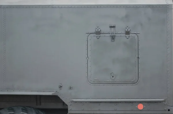 Zamknij Widok Zieloną Wojskową Ciężarówkę Nowoczesne Technologie Wojskowych Pojazdów Transportowych — Zdjęcie stockowe