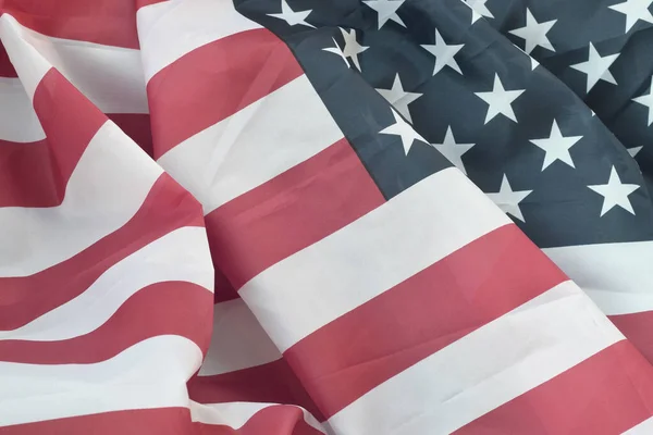 Amerikai Egyesült Államok Lengeti Zászlót Sok Hajtással Hazafias Háttér Usa — Stock Fotó