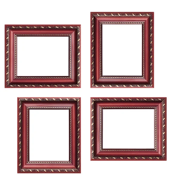 Set Empty Picture Frames Free Space Isolated White Background — Stock Photo, Image