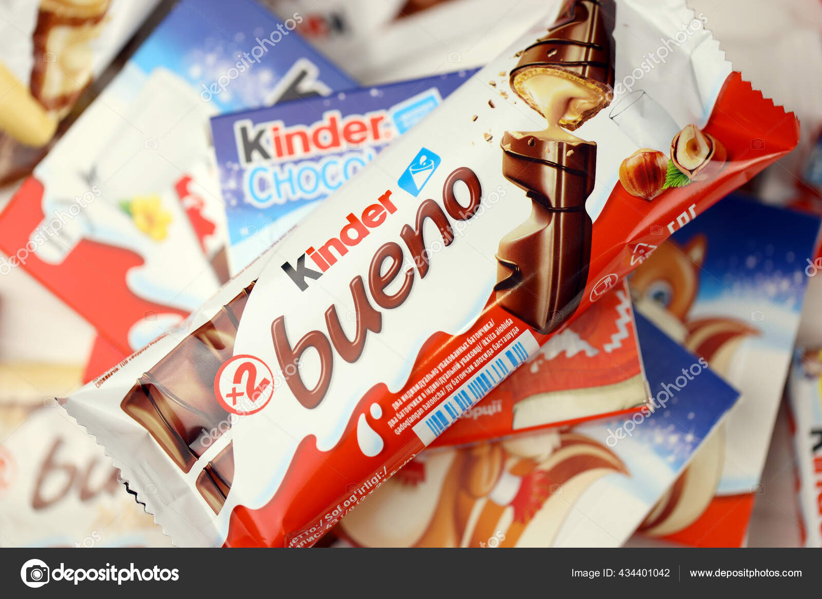 Box of Kinder Cards Cookies Made by Kinder Brand Editorial Stock