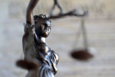 Adalet Heykeli Themis ya da Adalet Anayasası 'na karşı gözü bağlı Adalet Tanrıçası Justitia. ABD 'de yargı ve ceza
