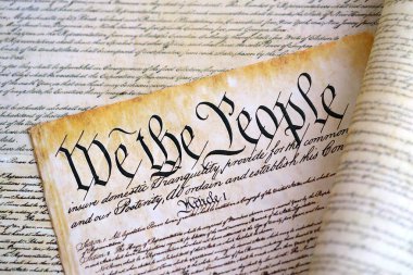 Birleşik Devletler 'in ilk anayasasının bir parşömeni.