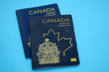 Masada Kanada pasaportu var. Kanada vatandaşları için resmi kimlik belgeleri. Seyahat ve turizm kavramı