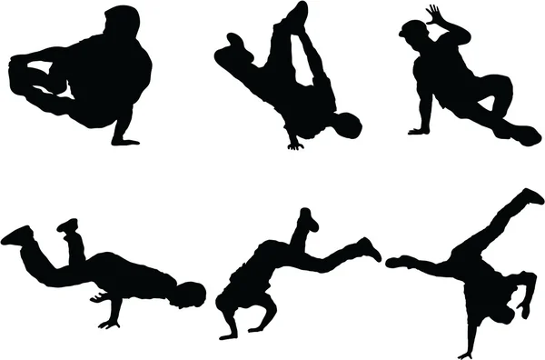 The set of dance silhouette — Stock Vector