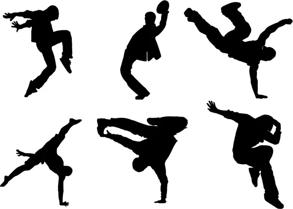 L'ensemble de la silhouette de danse — Image vectorielle