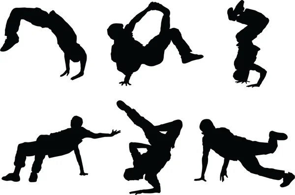 Ensemble de silhouette de danse — Image vectorielle
