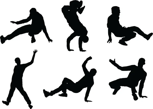 Set di silhouette danza — Vettoriale Stock