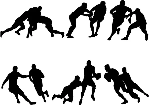 Ensemble de silhouette de rugby — Image vectorielle