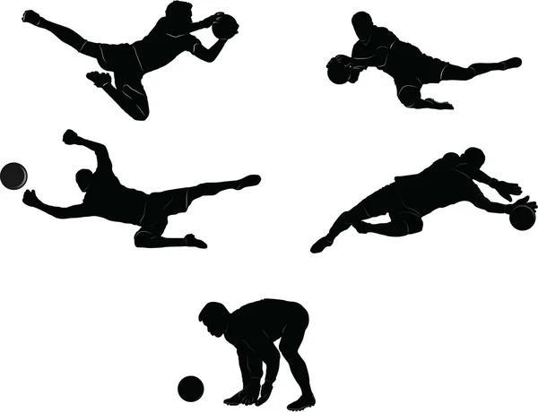 Die Silhouette des Fußballtorhüters — Stockvektor