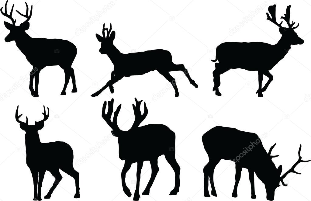 Set of Deer silhouette