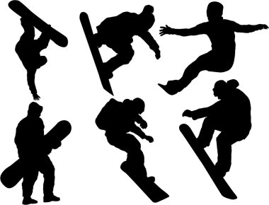 Snowboard siluet kümesi