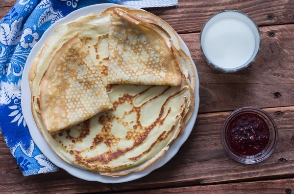 Pancakes on a plate — Stock Photo, Image