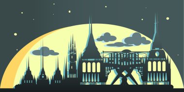 Abu Dhabi, Birleşik Arap Emirlikleri, vampir şehir. Vektör