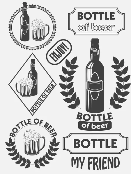 Vintage zanaat bira bira amblemleri, etiketler ve tasarım elemanları. Bira en iyi arkadaşım. Vektör