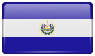 Yansımaları ışık ile buzdolabı üzerinde bir mıknatıs şeklinde Bayraklar El Salvador. Vektör