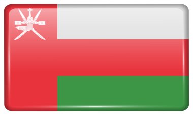 Yansımaları ışık ile buzdolabı üzerinde bir mıknatıs şeklinde Bayraklar Umman. Vektör