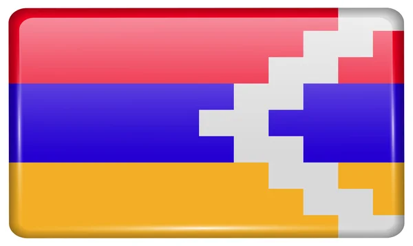 Banderas Karabakh Republic en forma del imán sobre el refrigerador con los reflejos la luz. Vector — Archivo Imágenes Vectoriales