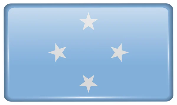 在冰箱上用反射灯的磁铁的形式悬挂密克罗尼西亚国旗。向量 — 图库矢量图片