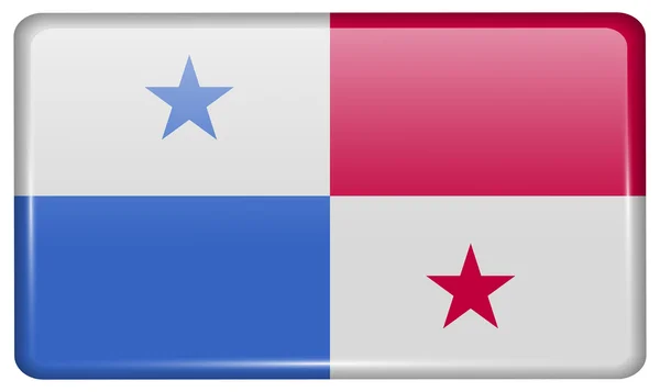Флаги Панамы в виде магнита на холодильнике с отражениями света. Вектор — стоковый вектор