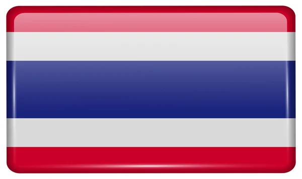 Drapeaux Thaïlande sous la forme d'un aimant sur le réfrigérateur avec des reflets lumineux. Vecteur — Image vectorielle