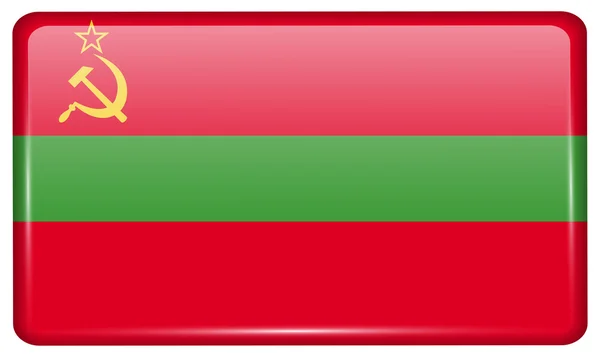 Banderas Transnistria en forma de un imán en el refrigerador con reflejos de luz. Vector — Vector de stock