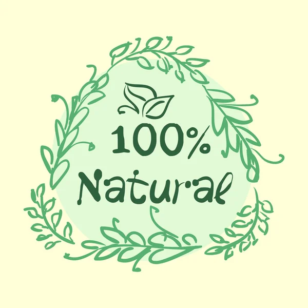 Flat label collection of 100 organic product and premium quality natural food badge elements. Isolated on white background. design style modern concept. Vector — Stock Vector