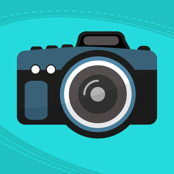 Icono de la cámara fotográfica, moderno estilo de diseño plano minimalista. Vector — Archivo Imágenes Vectoriales