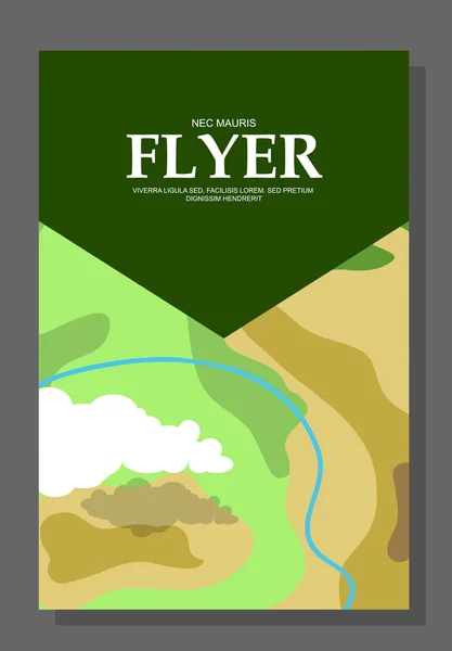 Flyers avec le concept d'une randonnée en montagne. Divertissement extrême. Vérifiez les zones. La survie à l'air libre ou dans les bois. Vecteur — Image vectorielle