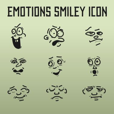 Eski arka plan üzerinde çizgi roman için farklı duygular