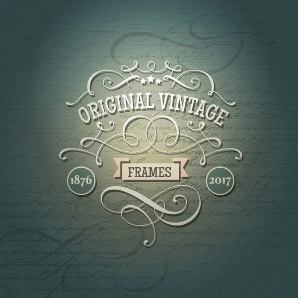 Retro label with flourishes — Stock Vector