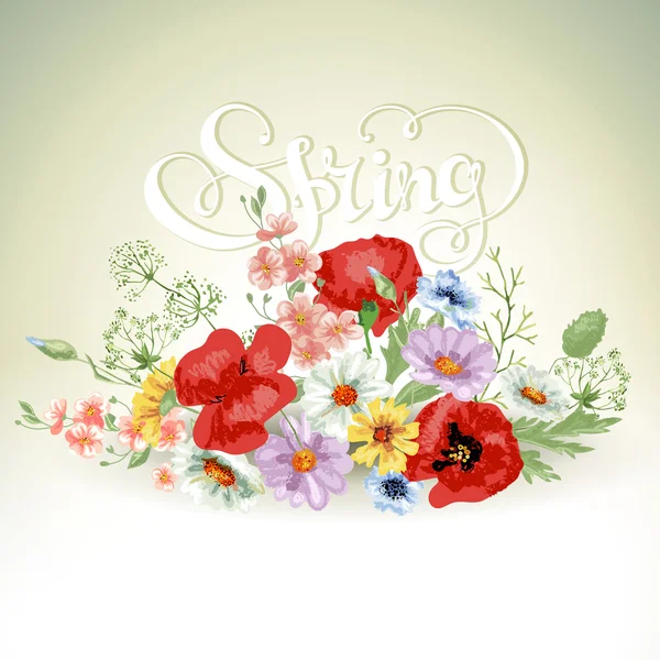 Background with spring flowers — Stock Vector