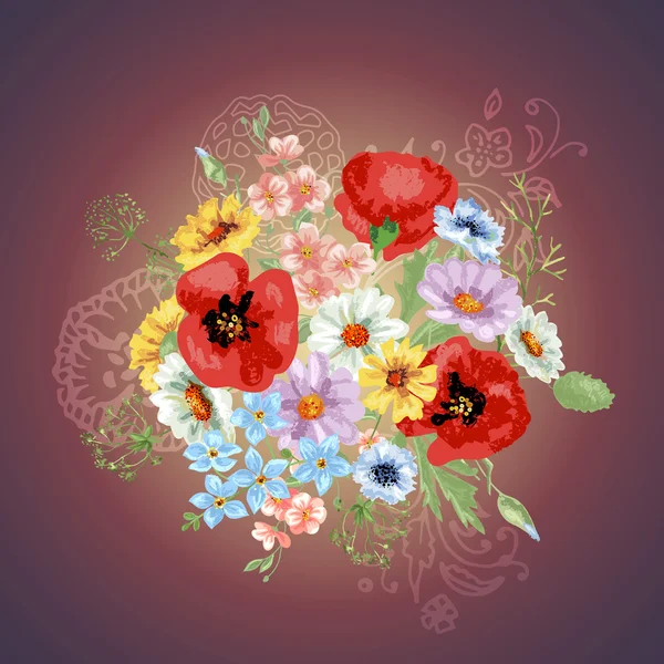 Fondo con flores de primavera — Vector de stock