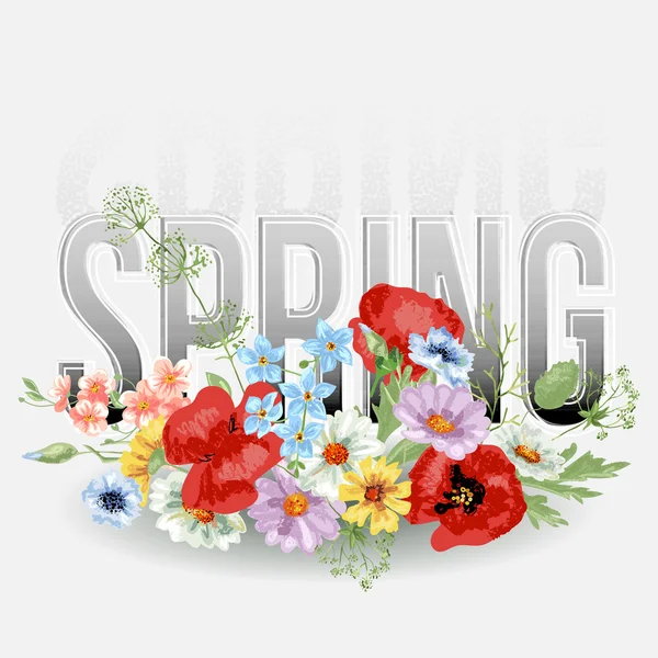 Background with spring flowers — Stock Vector