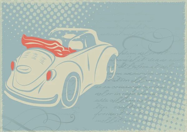 Cartão vintage com carro retro — Vetor de Stock