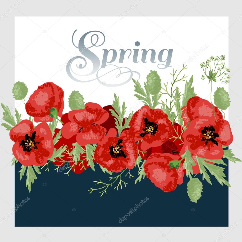 spring background with poppies