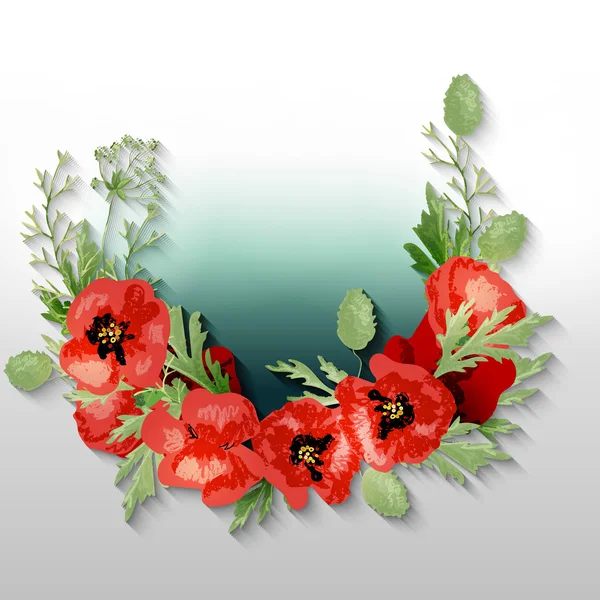 Spring background with poppies — Stock Vector