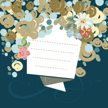 arka planda retro tarzı çiçekli