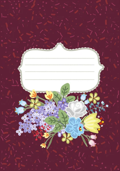 花とレトロなスタイルの背景 — ストックベクタ