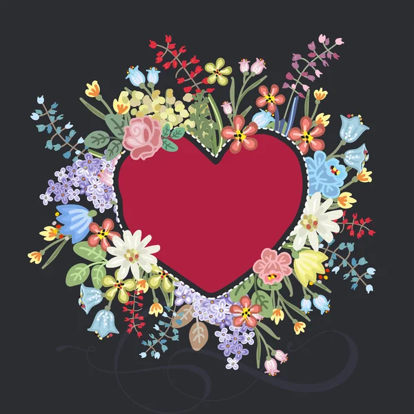 Fond de style rétro avec des fleurs — Image vectorielle