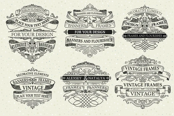 Dekoratív vintage bannerek. — Stock Vector