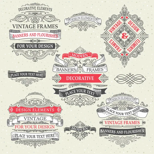 Decorative vintage banners. — Stock Vector