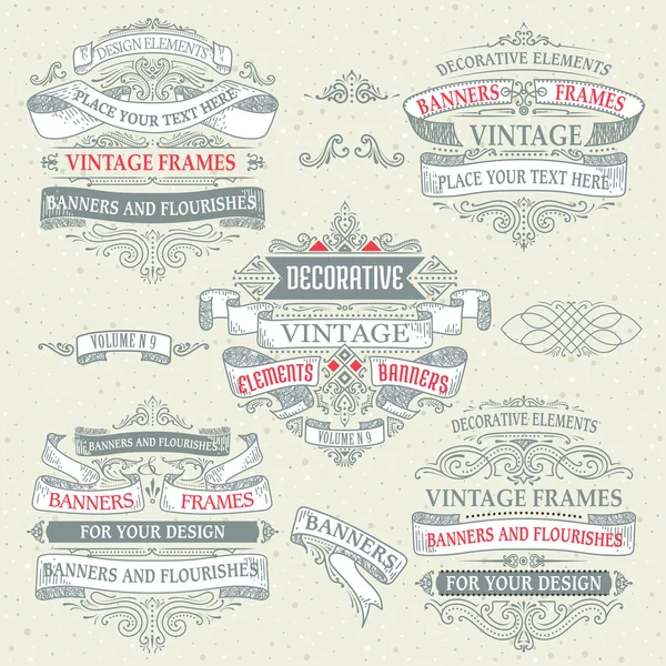 Dekoratív vintage bannerek. — Stock Vector
