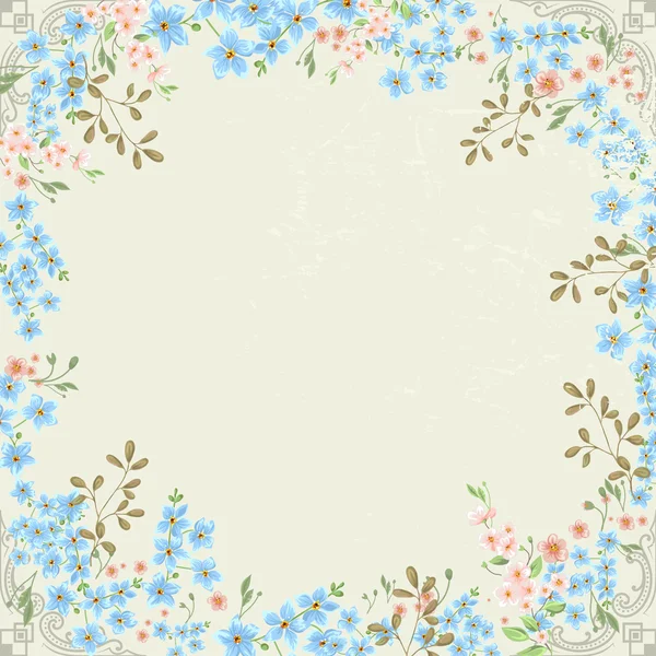 Fondo decorativo con flores — Vector de stock