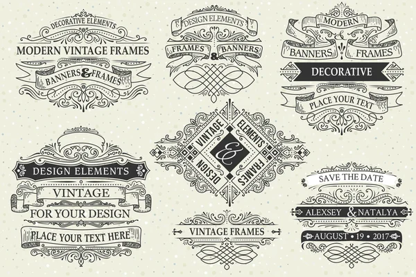 Decorative vintage banners. — Stock Vector